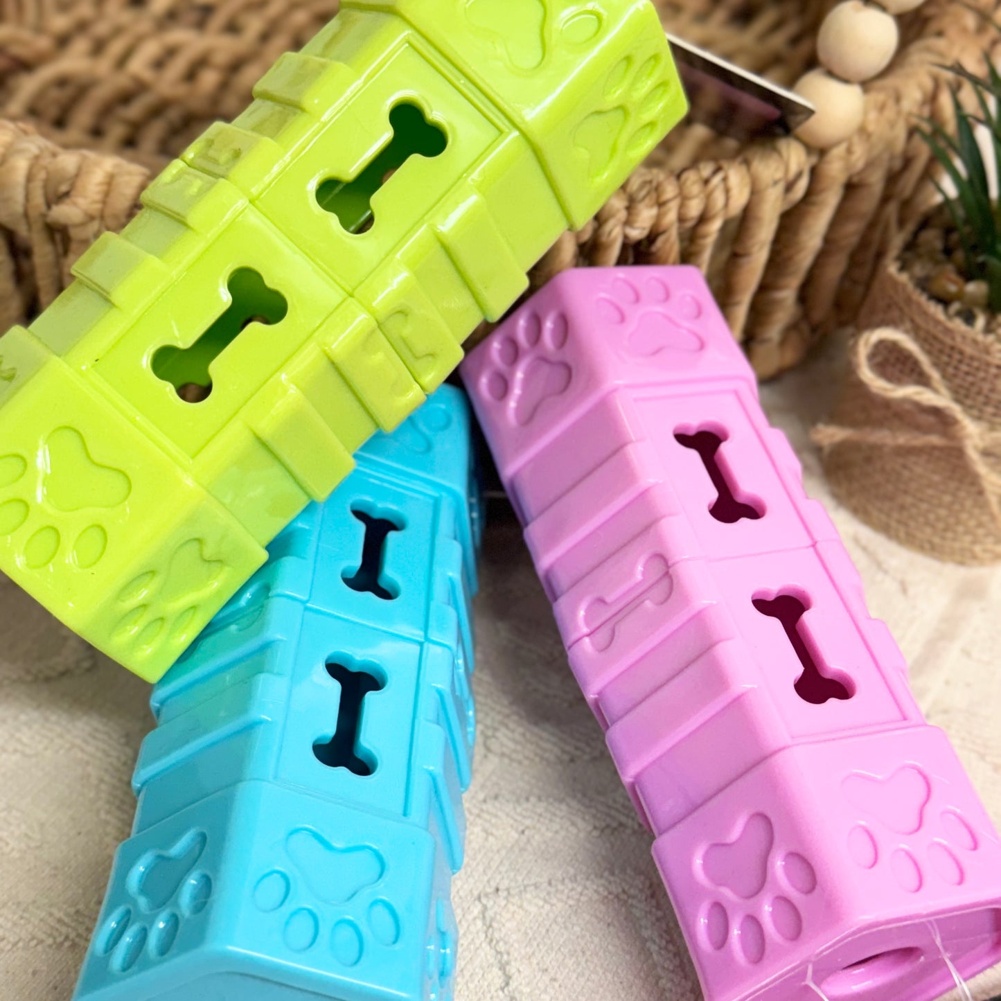 Detachable Rubber Treat Dispensing Dog Toy | 3 Colours