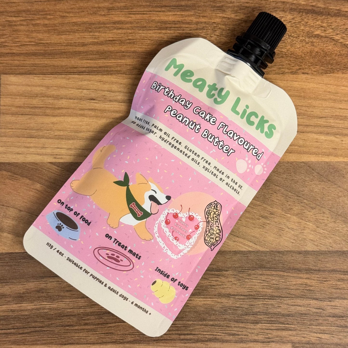 Meaty Licks | Birthday Cake Peanut Butter 113g