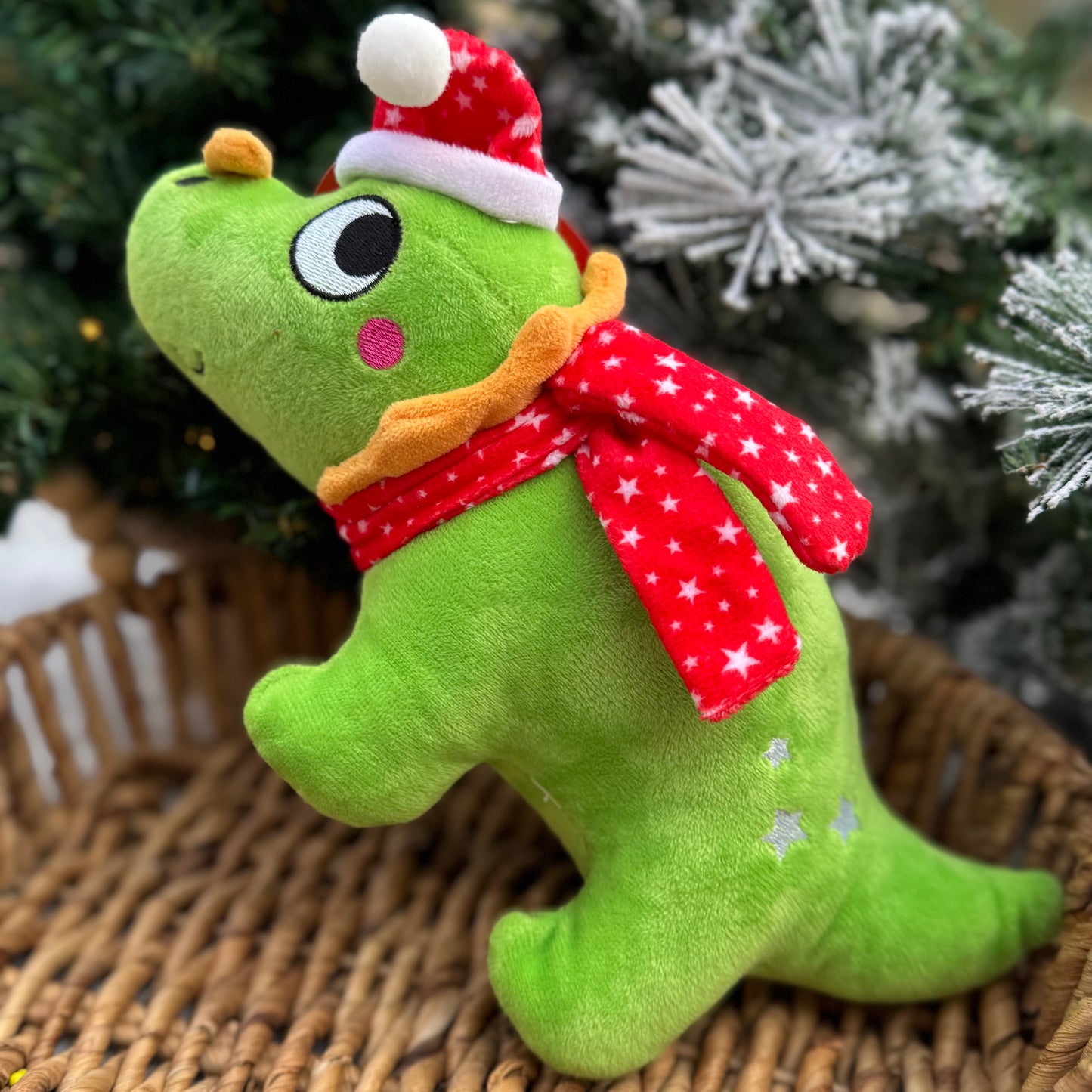 Danny the Festive Dinosaur | Plush Dog Toy