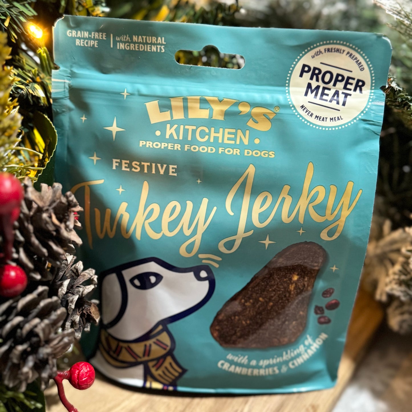 Lily's Kitchen | Festive Turkey Jerky with Cranberries & Cinnamon 70g
