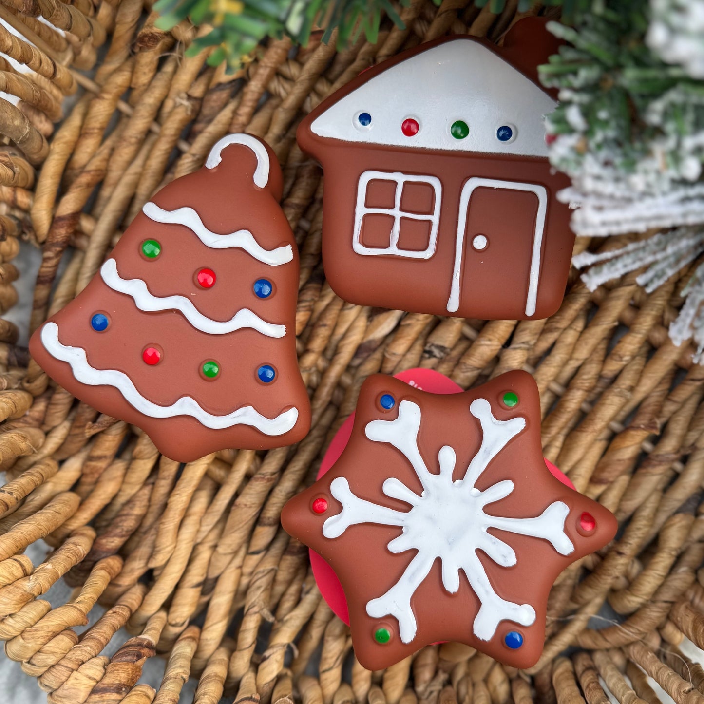 Christmas Squeaky Cookie Toys | 3 Designs