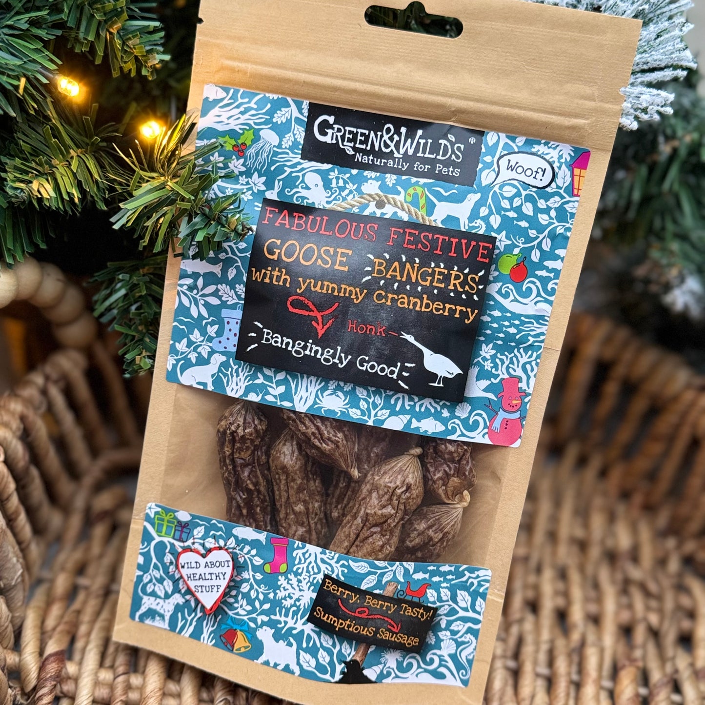 Green & Wilds | Goose & Cranberry Christmas Bangers 75g