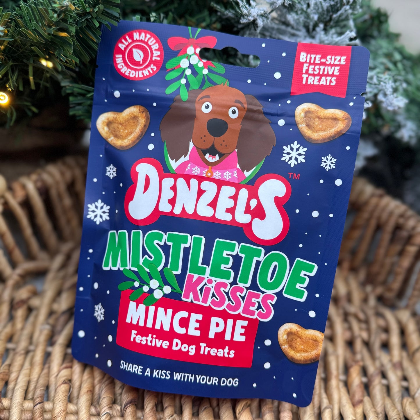 Denzel's Mistletoe Kisses | Mince Pie Festive Dog Treats 90g
