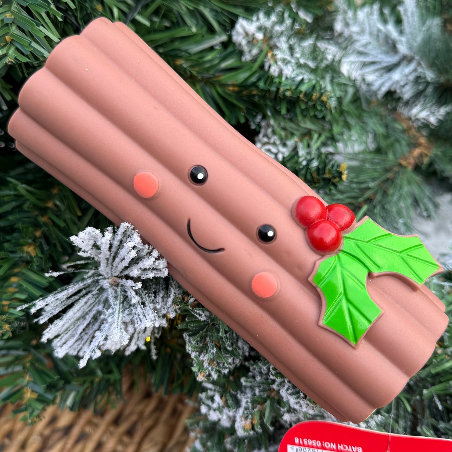 Christmas Squeaky Yule Log | Vinyl Dog Toy