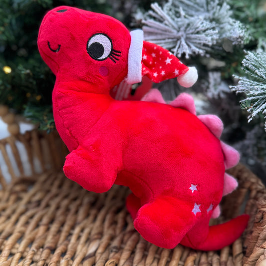 Dean the Festive Dinosaur | Plush Dog Toy