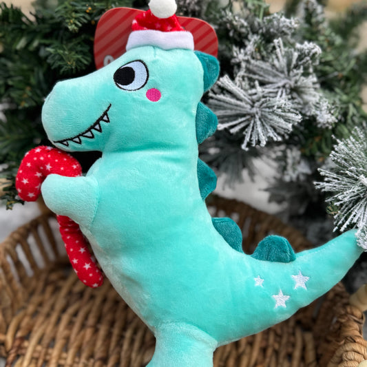 Dawn the Festive Dinosaur | Plush Dog Toy