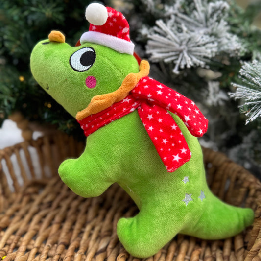 Danny the Festive Dinosaur | Plush Dog Toy