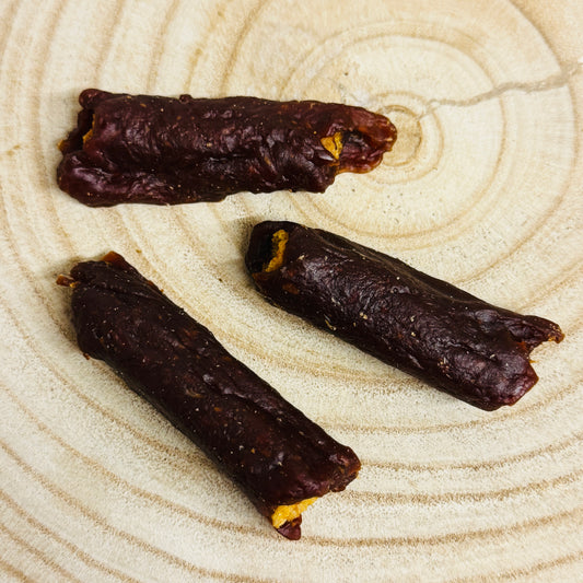 Beef Wrapped Rice Tubes