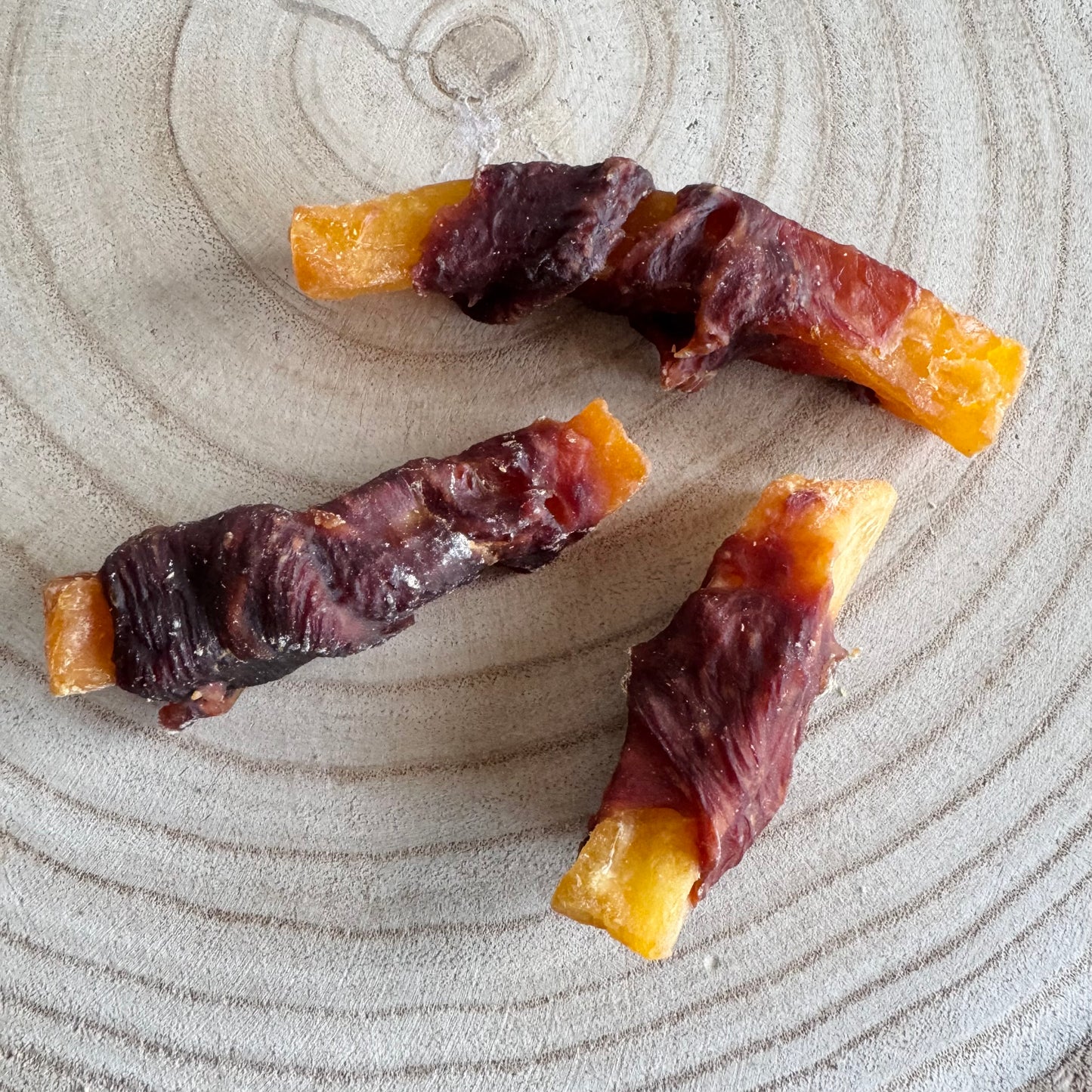 Sweet Potato Fries Wrapped in Duck
