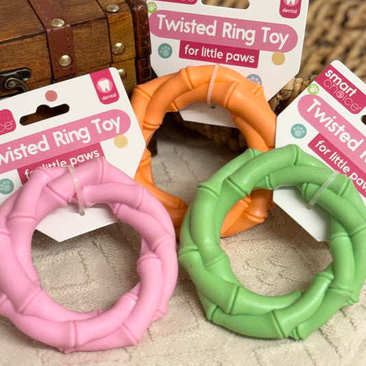 Twisted Ring Puppy Toy | 3 Colours