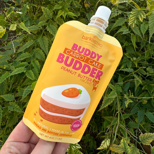 Buddy Budder Peanut Butter 4oz Squeeze Pouch | Carrot Cake