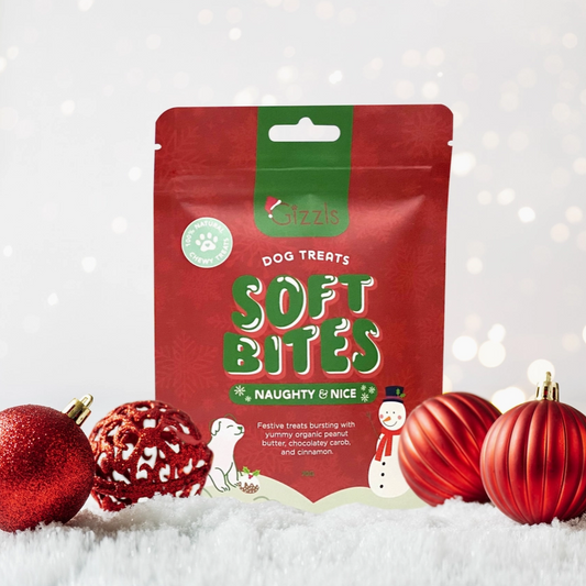 Gizzls Naughty & Nice Soft Bites | Peanut Butter, Carob & Cinnamon 70g
